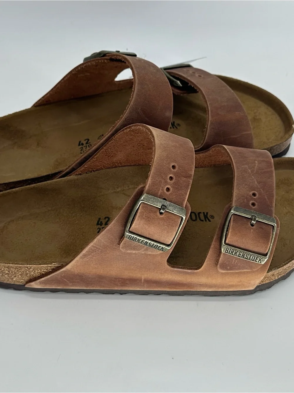 Birkenstock Arizona Cognac Oiled Leather Sandals Men’s 9 Regular Fit EU 42